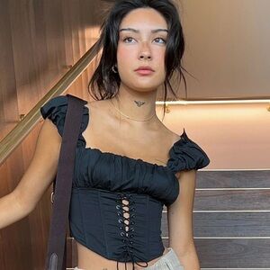 Princess Polly Harry Top Black size US 6